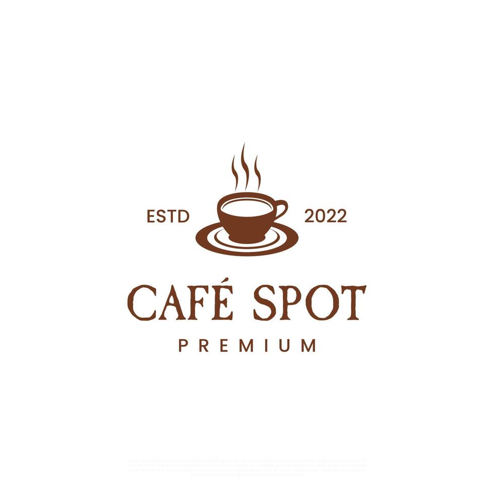 cafe plek logo ontwerp retro hipster wijnoogst vector