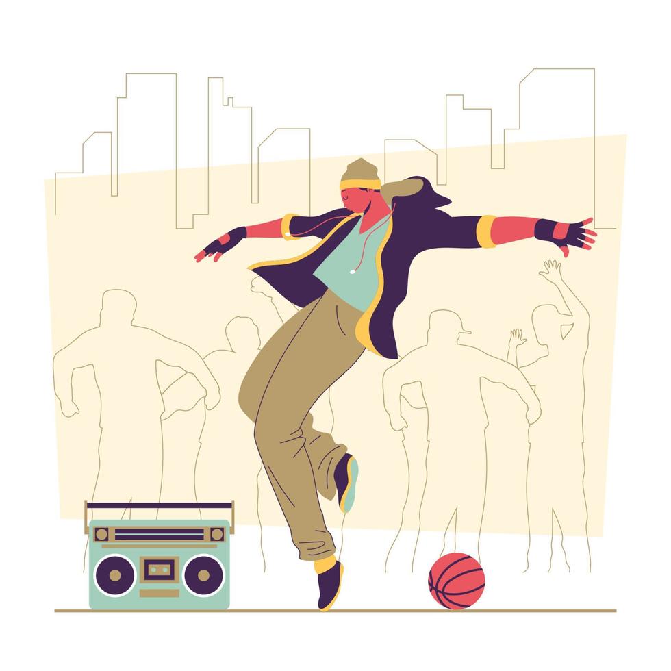 straat danser concept vector