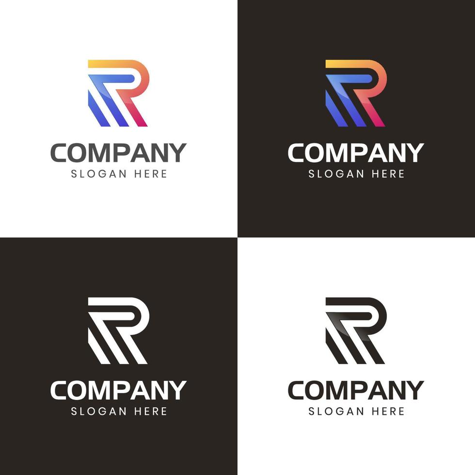 eerste brief r monogram logo abstract stijl met kleur helling voor uw bedrijf identiteit vector