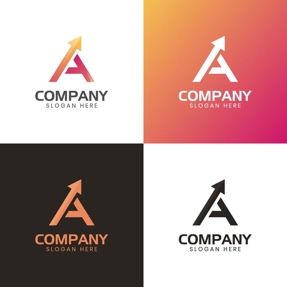 brief een pijl logo ontwerp element voor bedrijf begin omhoog, afzet verkoop, groeien, reizen identiteit vector icoon symbool