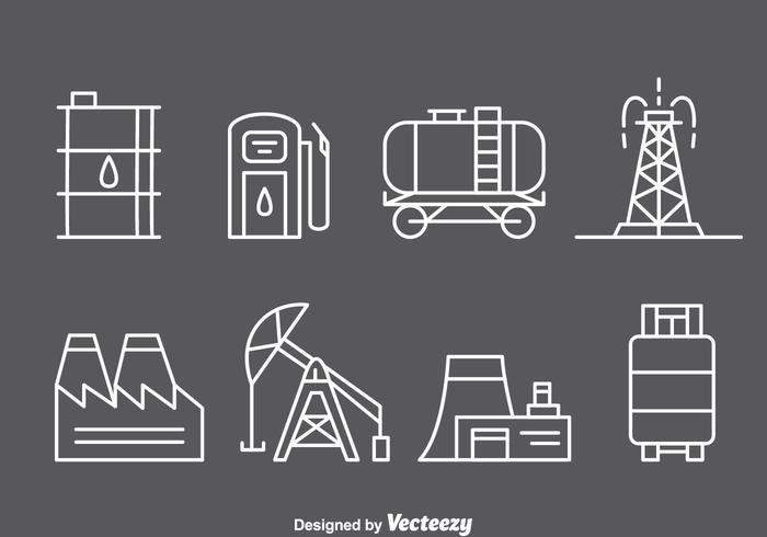 Olieindustrie Lijnpictogrammen vector