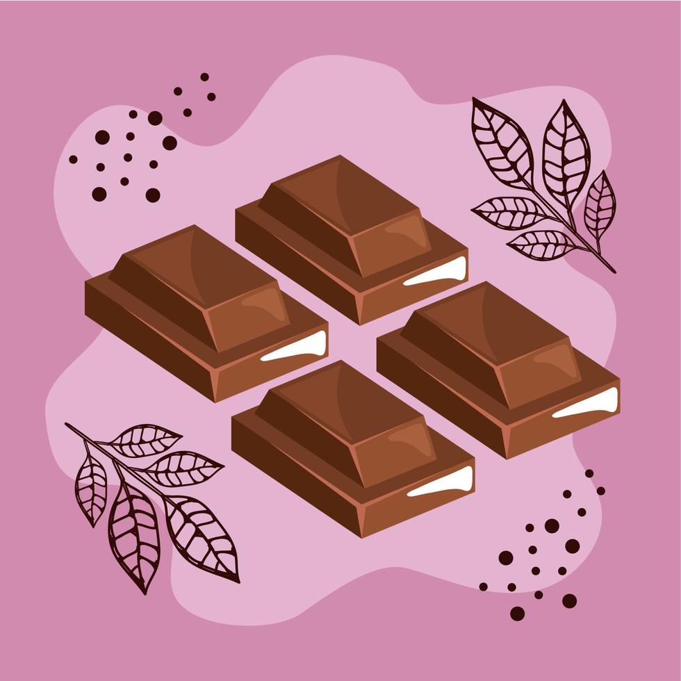 chocola zoet bars snoepjes vector
