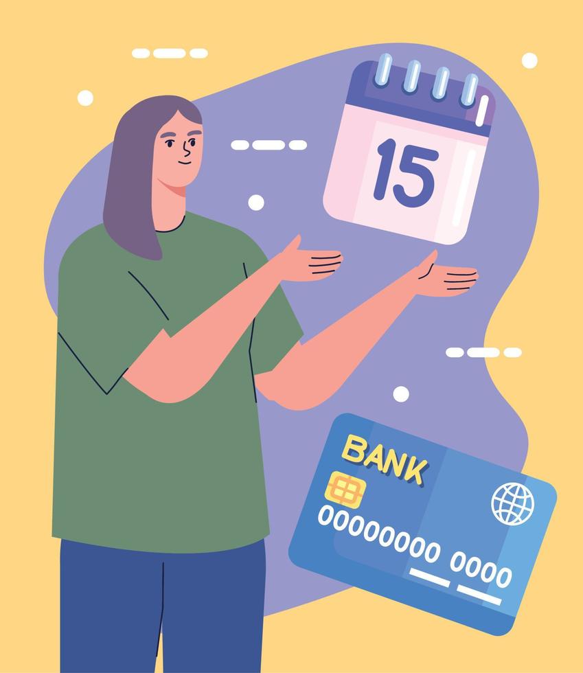 vrouw met creditcard vector