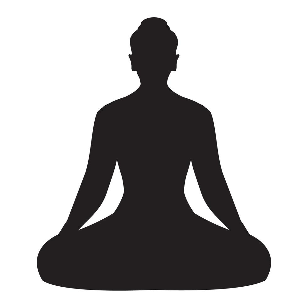 Boeddha figuur silhouet vector