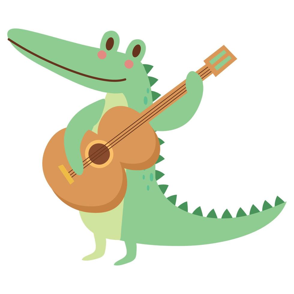 krokodil die gitaar speelt vector