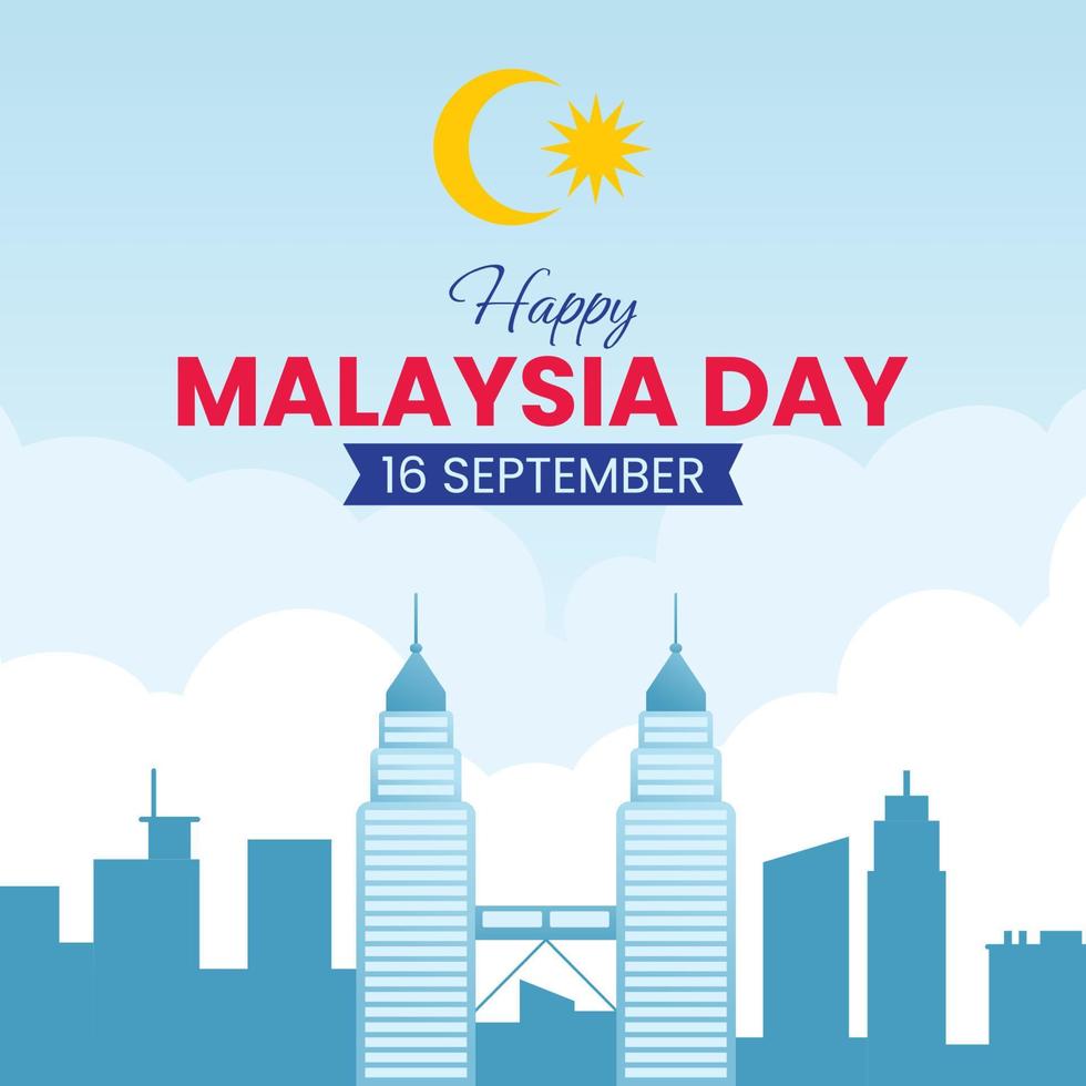 Maleisië dag banier en poster vector illustratie
