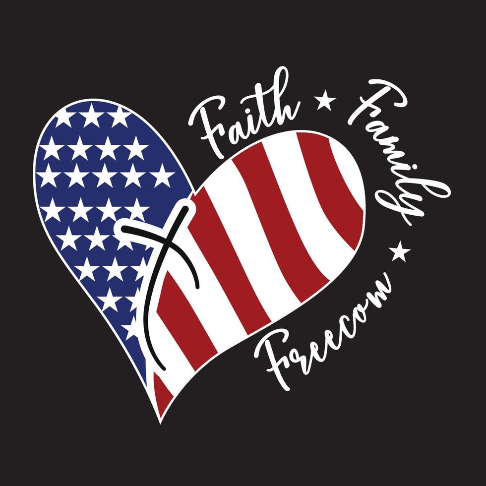 Amerikaans vlag geloof familie vrijheid t overhemd ontwerp vector