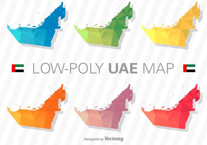 Verenigde Arabische Emiraten Kaart Silhouet Vector Set