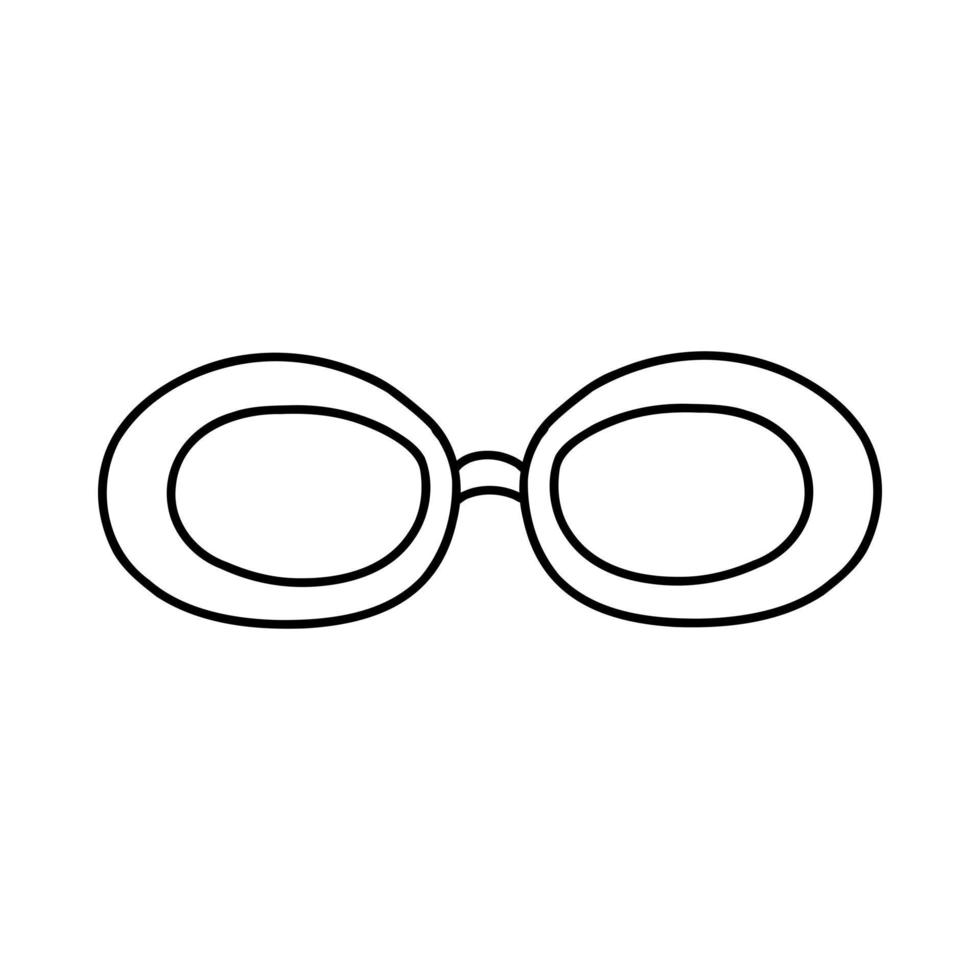 hand- getrokken tekening bril. vector schetsen illustratie van zwart schets bril, lineair icoon, zonnebril voor afdrukken, kleur bladzijde, ontwerp, logo.