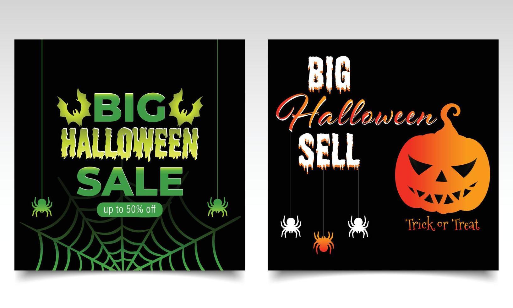 halloween's uitverkoop banier of poster ontwerp sjabloon. illustratie van een halloween achtergrond. vector