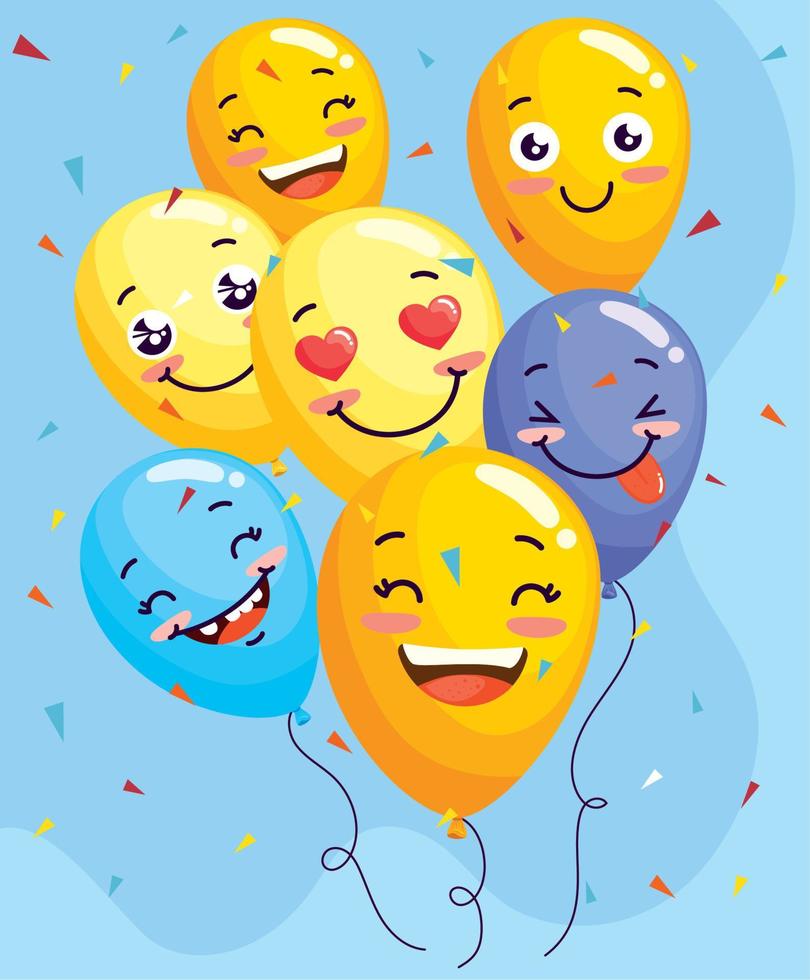 ballonnen helium emoji's vector