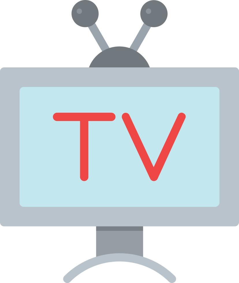 televisie plat pictogram vector