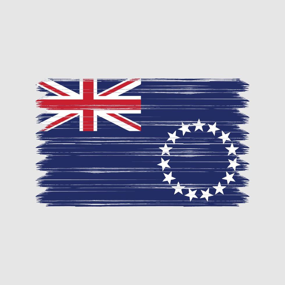 kookeilanden vlag penseelstreken. nationale vlag vector