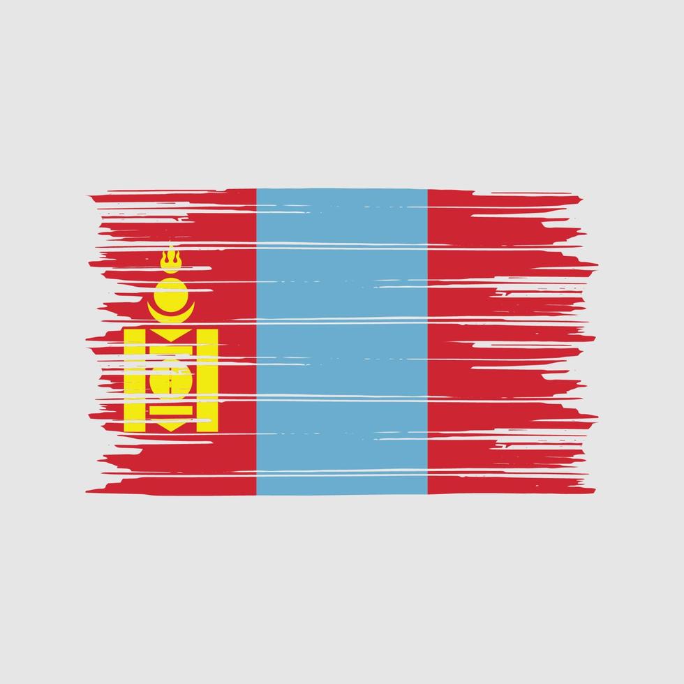 Mongolië vlag borstel. nationale vlag vector