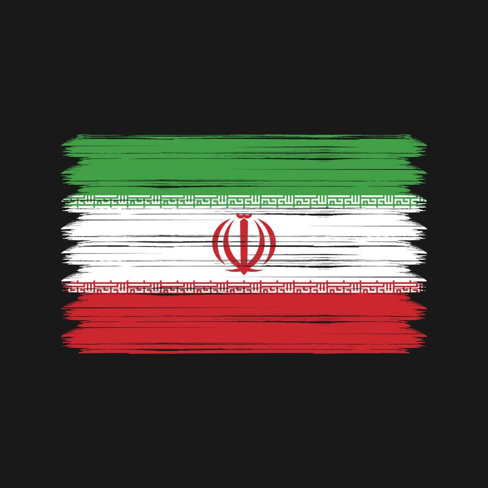 iran vlag penseelstreken. nationale vlag vector