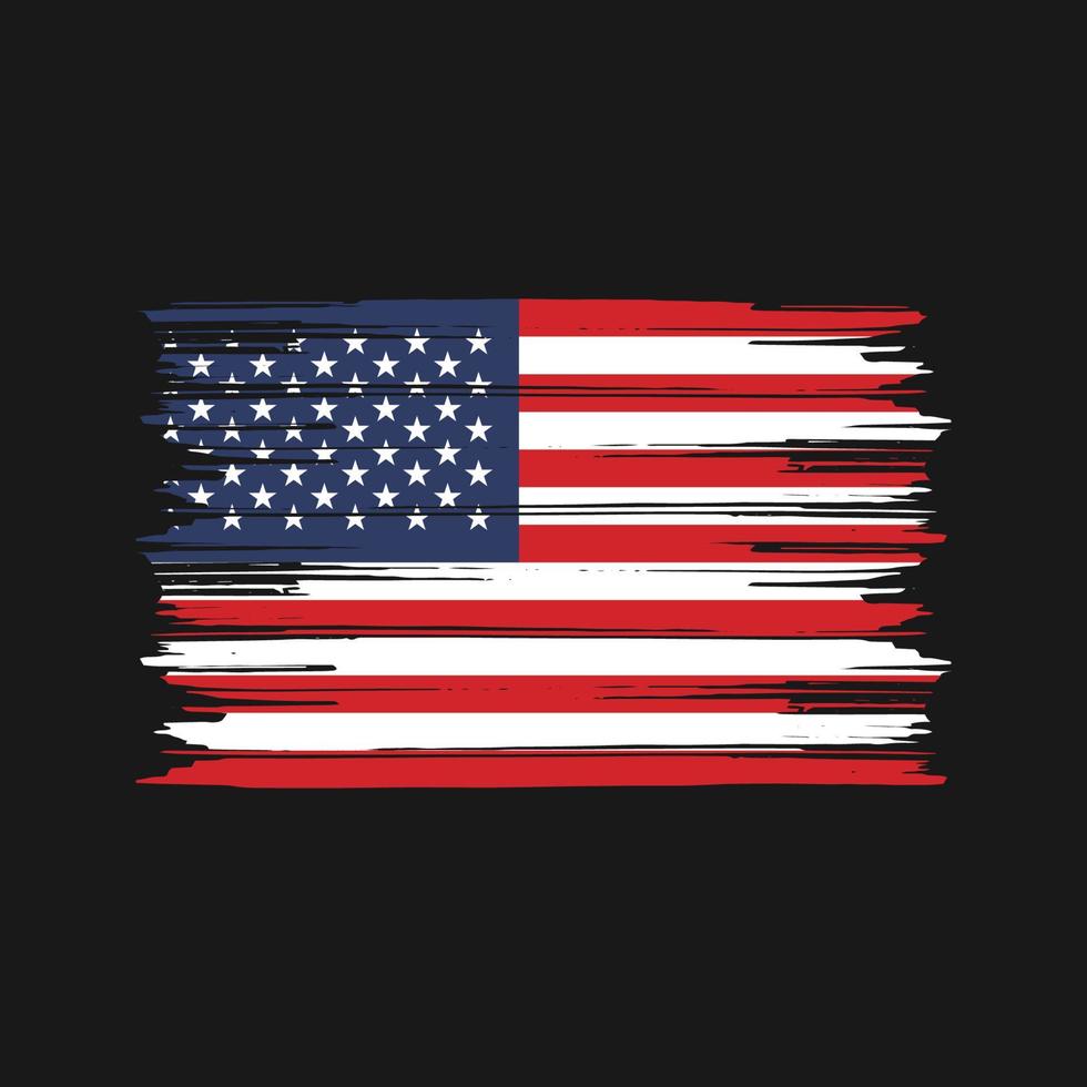 Amerikaanse vlagborstel. nationale vlag vector