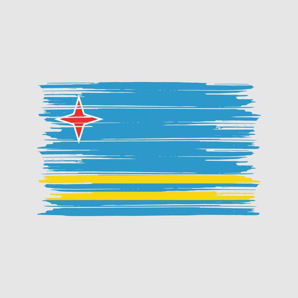 aruba vlag borstel. nationale vlag vector