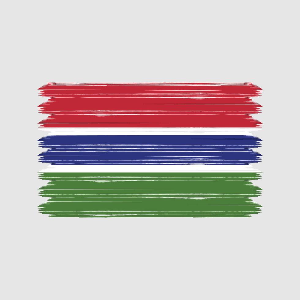 Gambia vlag penseelstreken. nationale vlag vector