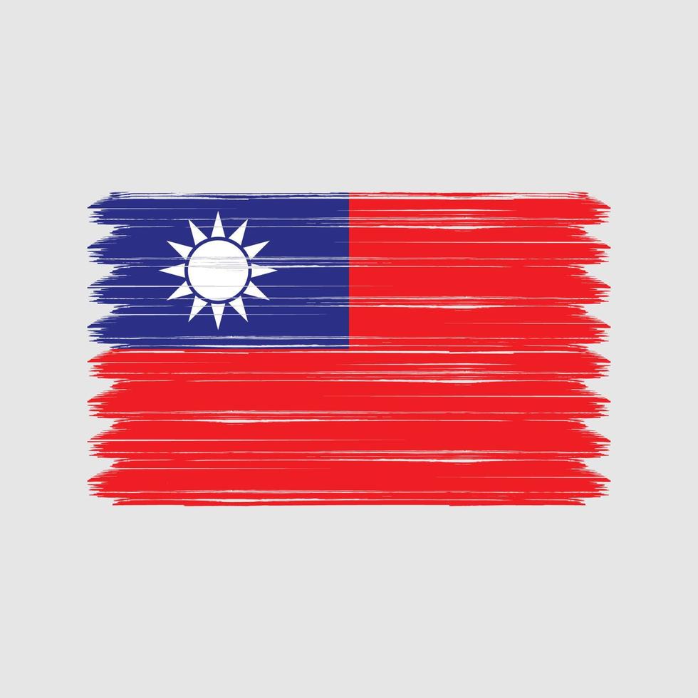 Taiwan vlag penseelstreken. nationale vlag vector