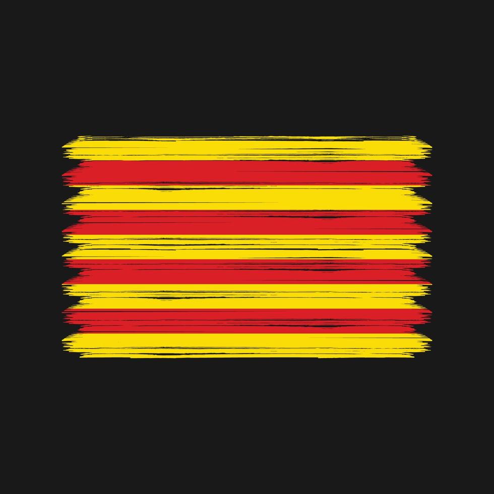 Catalonië vlag penseelstreken. nationale vlag vector