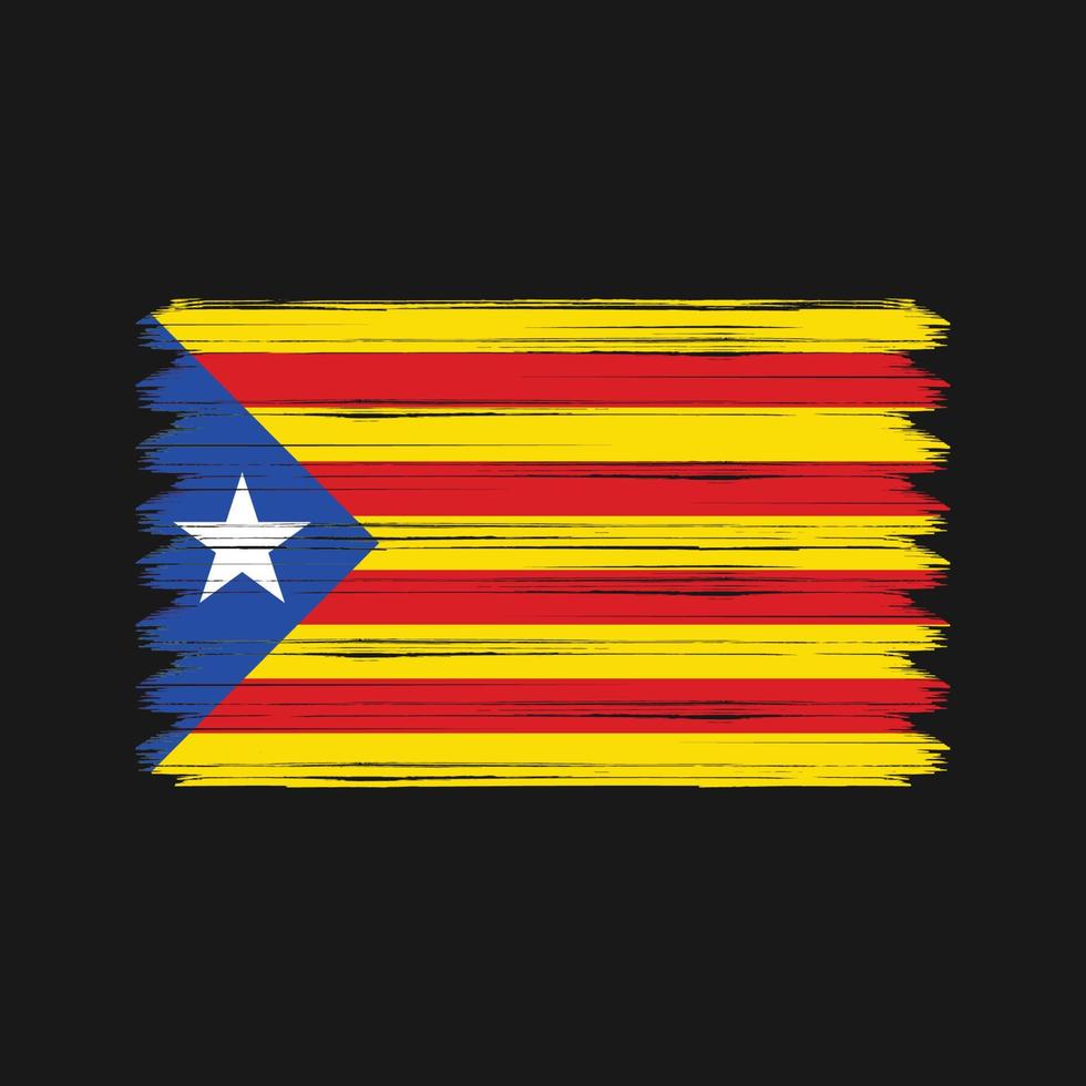 Catalonië vlag penseelstreken. nationale vlag vector