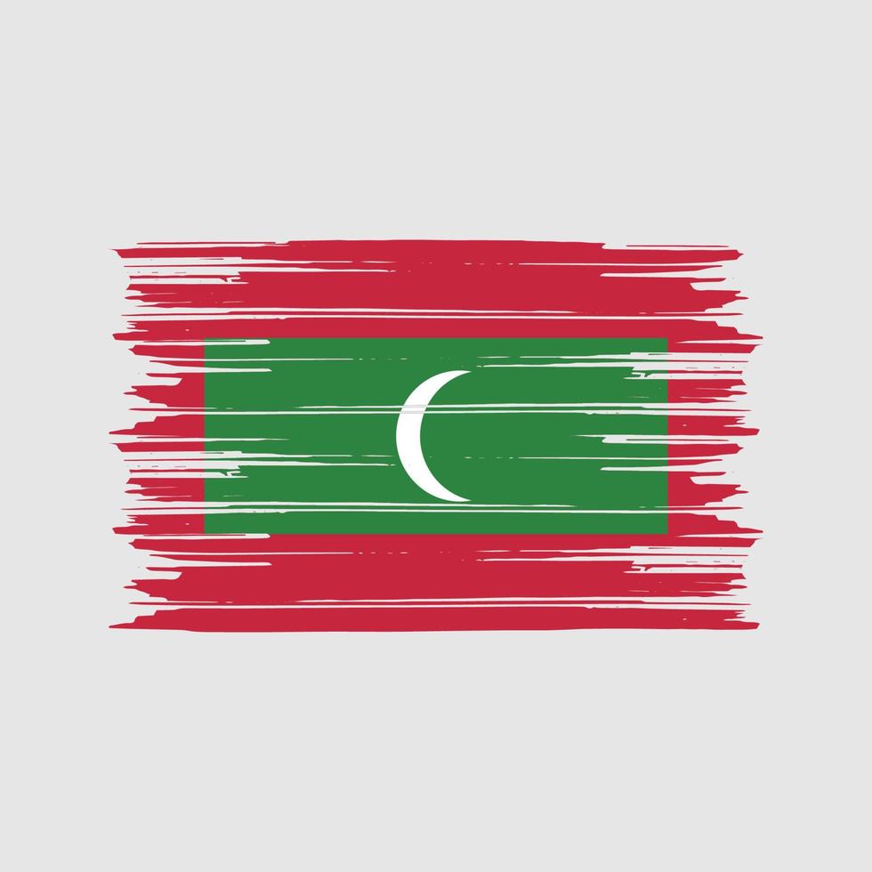 Maldiven vlag borstel. nationale vlag vector