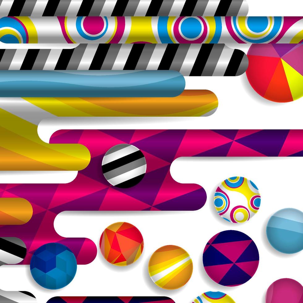 futuristische vector abstracte achtergrond gemaakt van afgeronde vormen, strepen, lijnen en cirkels met mode patronen.