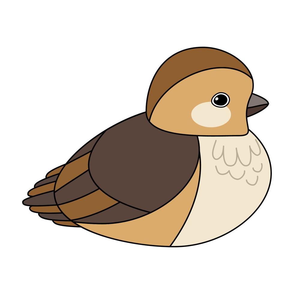 lijn schattige vogel, kleuren stijl geïsoleerd op een witte achtergrond, vector teken.