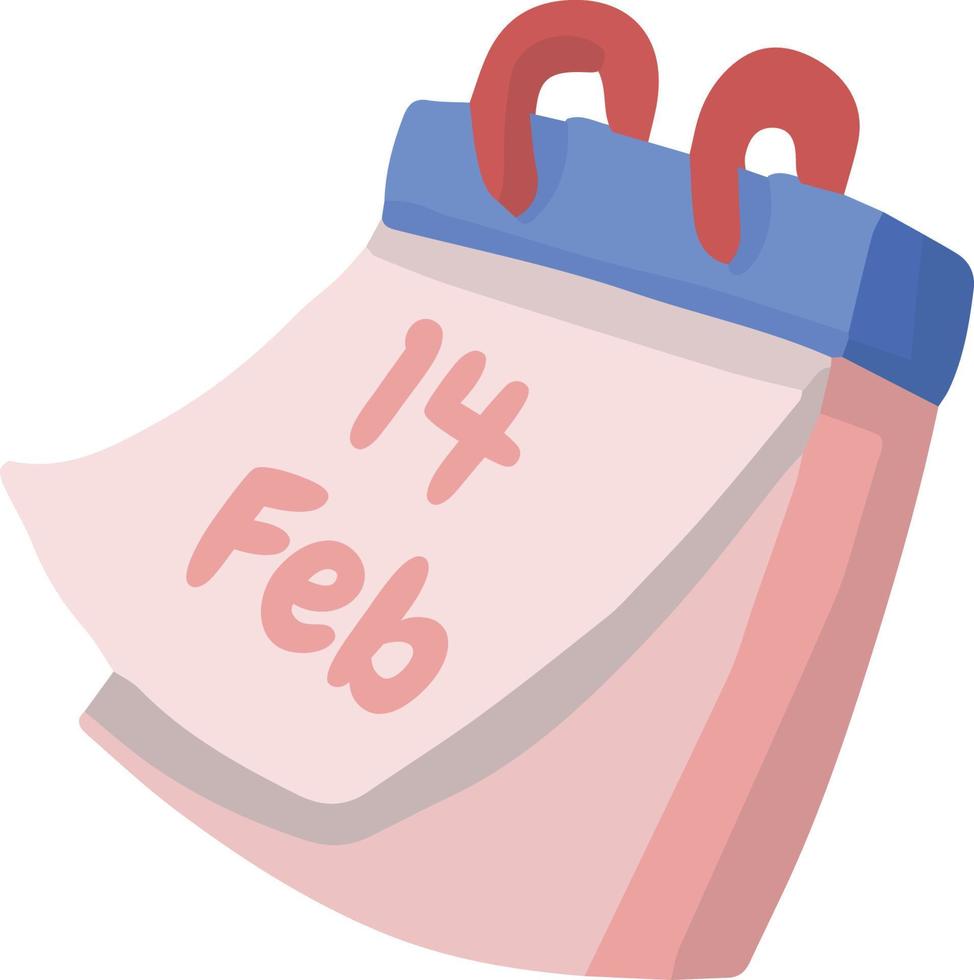 hand- getrokken kalender voor 14 februari illustratie vector