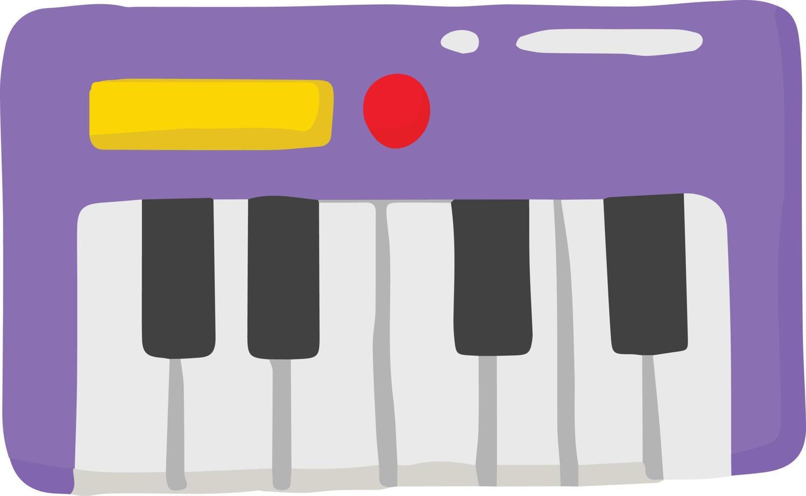 hand- getrokken schattig piano toetsenbord illustratie vector