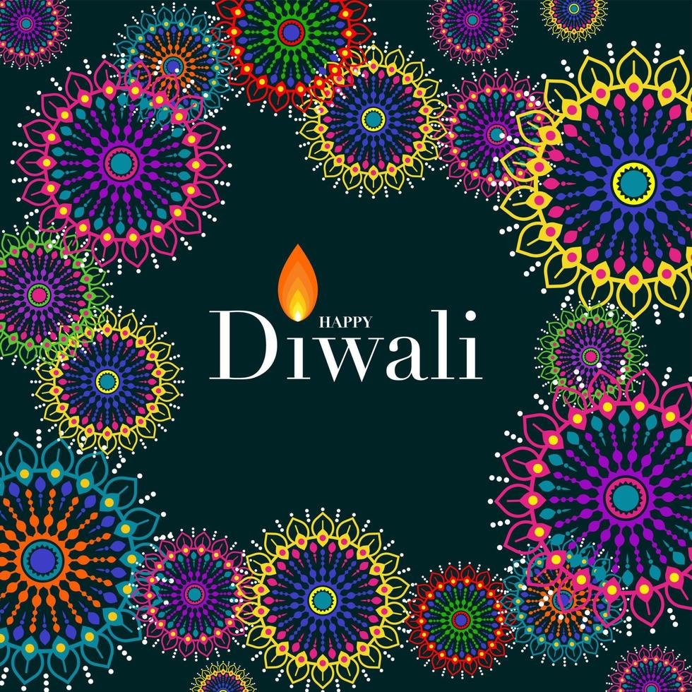 gelukkig diwali, deepavali of dipavali de Indisch festival viering vlak ontwerp. vector