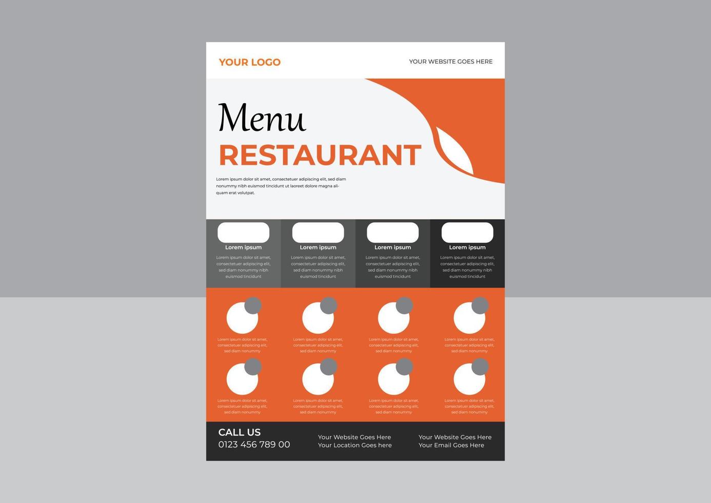 snel voedsel menu folder, restaurant cafe menu, sjabloon ontwerp. voedsel folder, snel voedsel folder ontwerp sjabloon in a4 maat. snoep kleuren. vector illustratie.