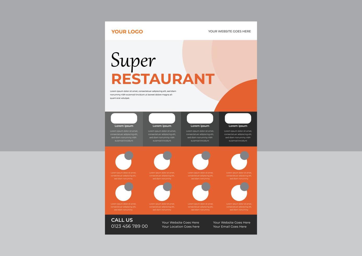 snel voedsel menu folder, restaurant cafe menu, sjabloon ontwerp. voedsel folder, snel voedsel folder ontwerp sjabloon in a4 maat. snoep kleuren. vector illustratie.