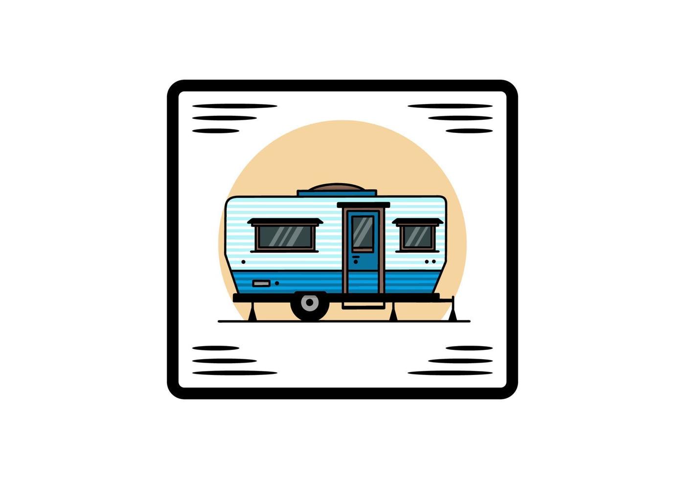 traan busje camper illustratie insigne ontwerp vector