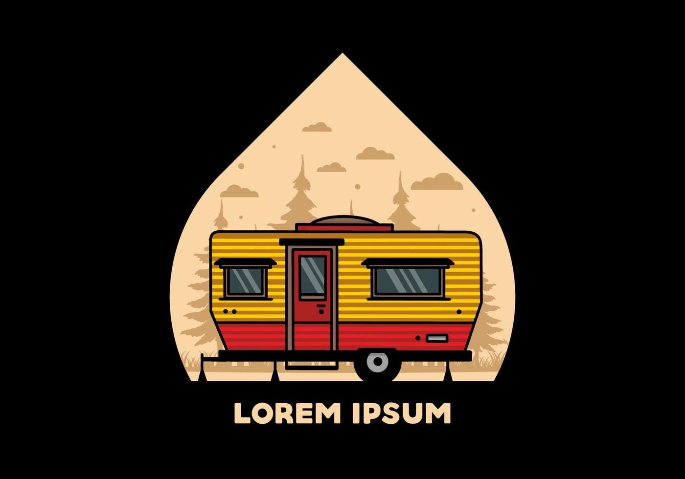 traan busje camper illustratie insigne ontwerp vector