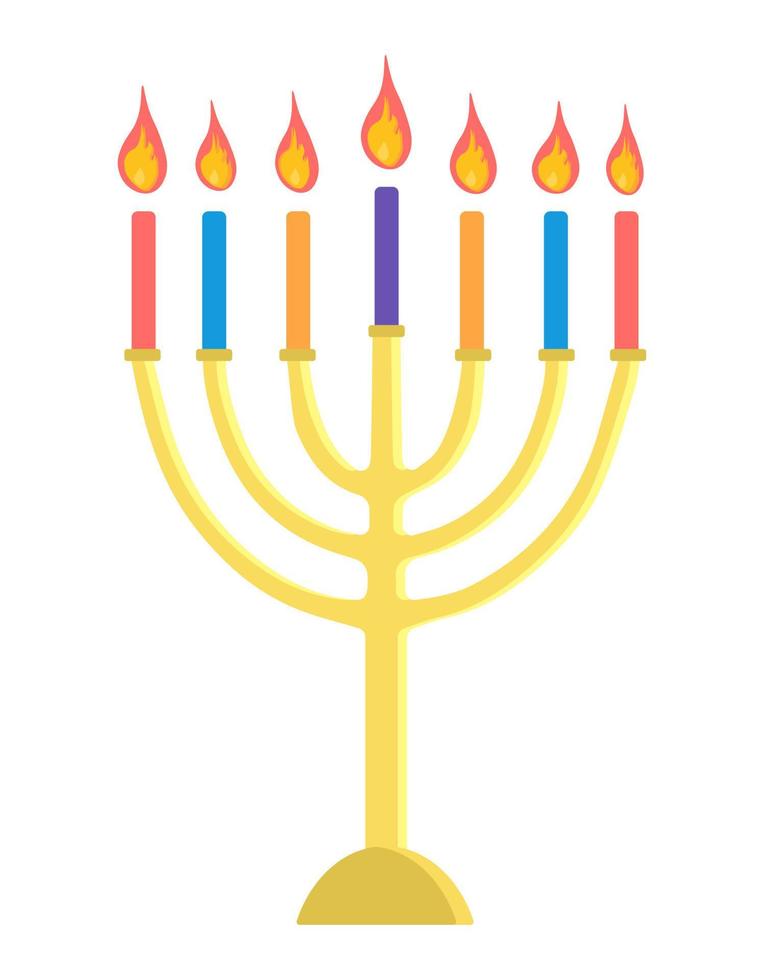 hunukkah menora icoon vector illustratie geïsoleerd Aan wit achtergrond