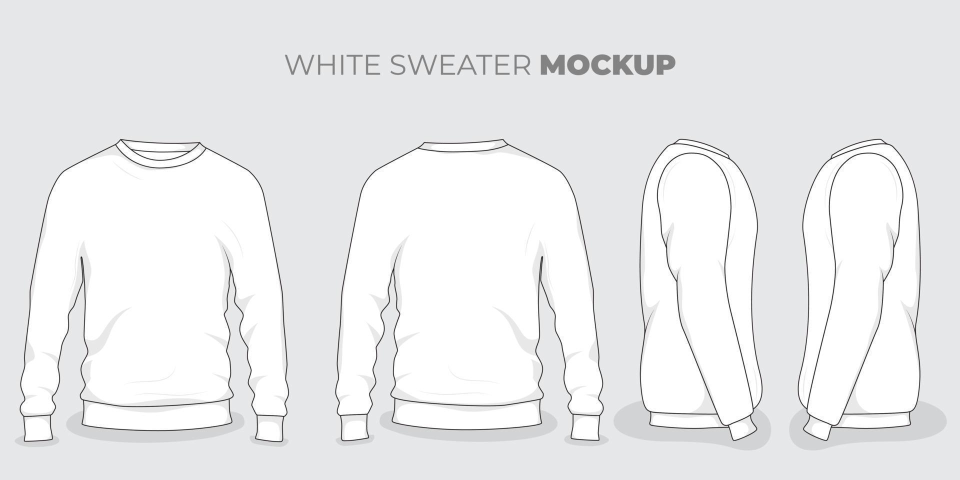 reeks van wit trui mockup ontwerp voor trui Product reclame ontwerp vector