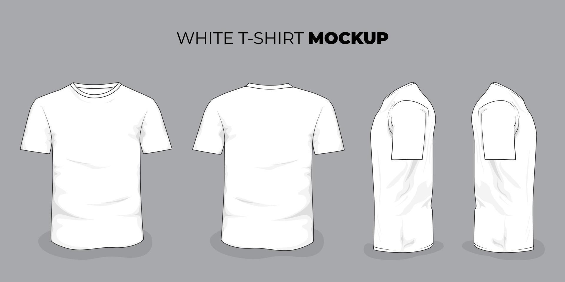 reeks van t-shirt bespotten omhoog in wit kleur voor t-shirt Product reclame ontwerp vector