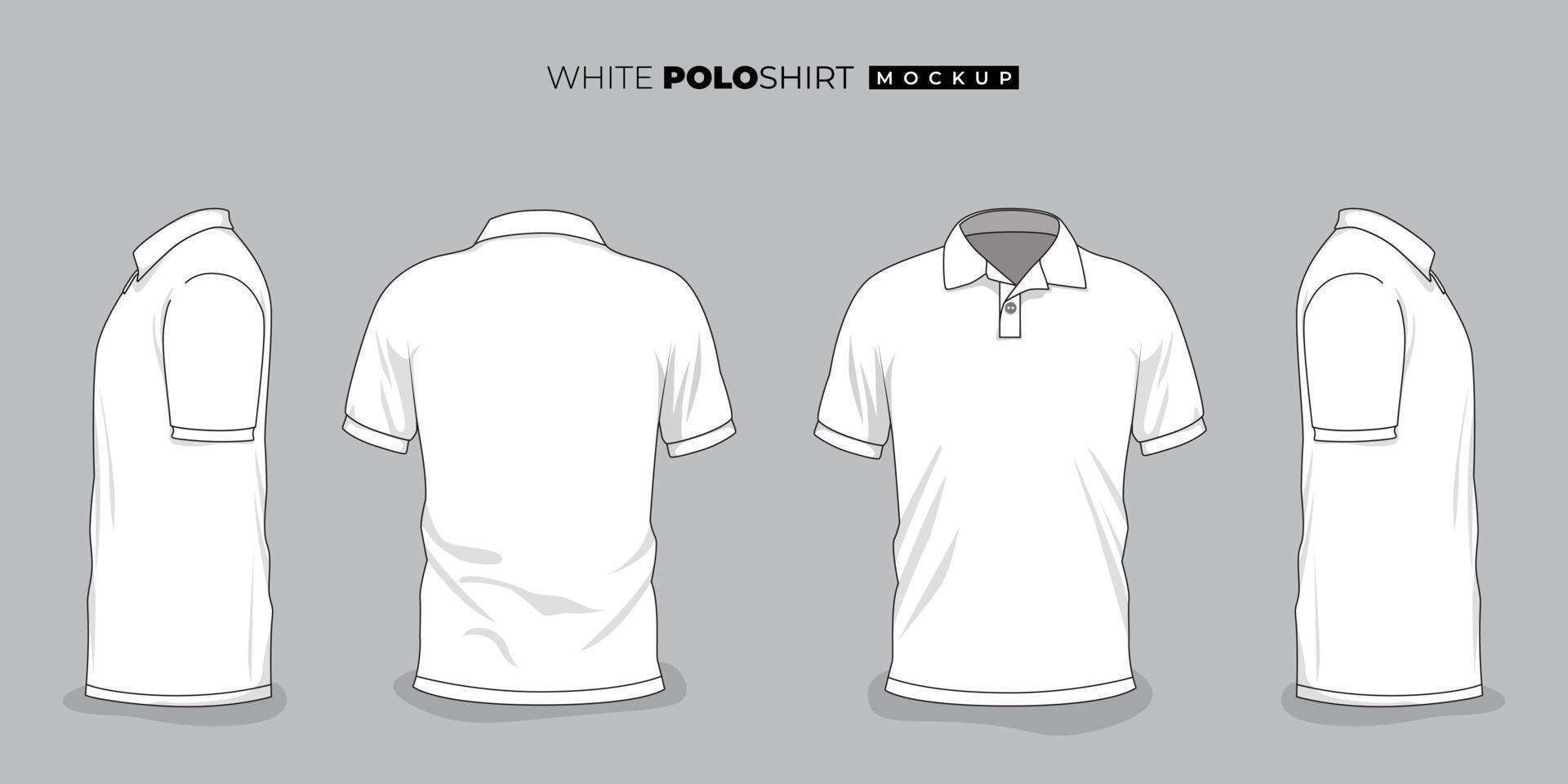 reeks van wit polo overhemd sjabloon met ieder visie ontwerp voor Product reclame ontwerp vector