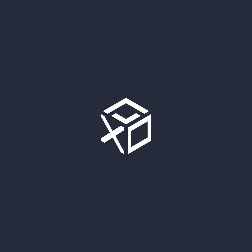 xo eerste zeshoek logo ontwerp vector