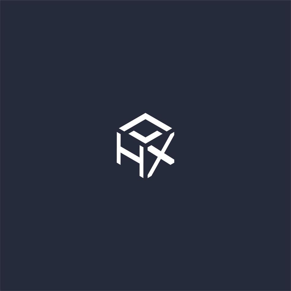 hx eerste zeshoek logo ontwerp vector