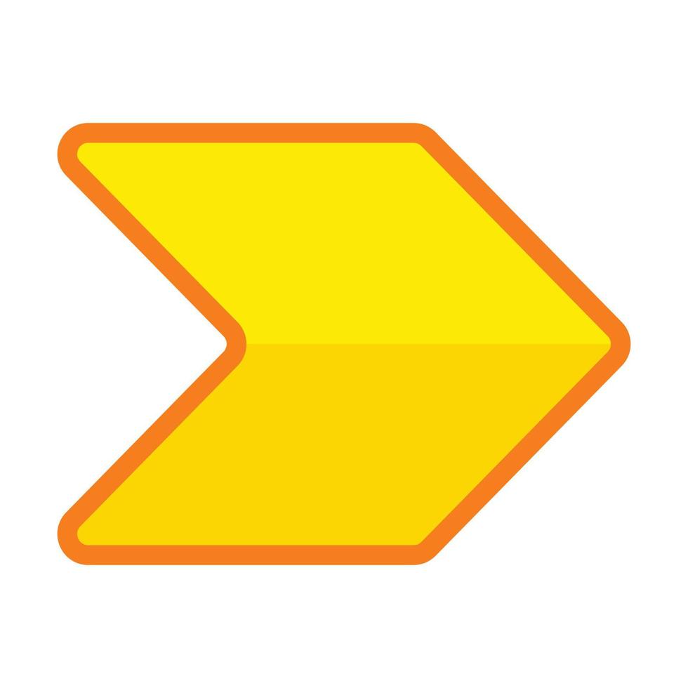 geel pijl Rechtsaf icoon vector