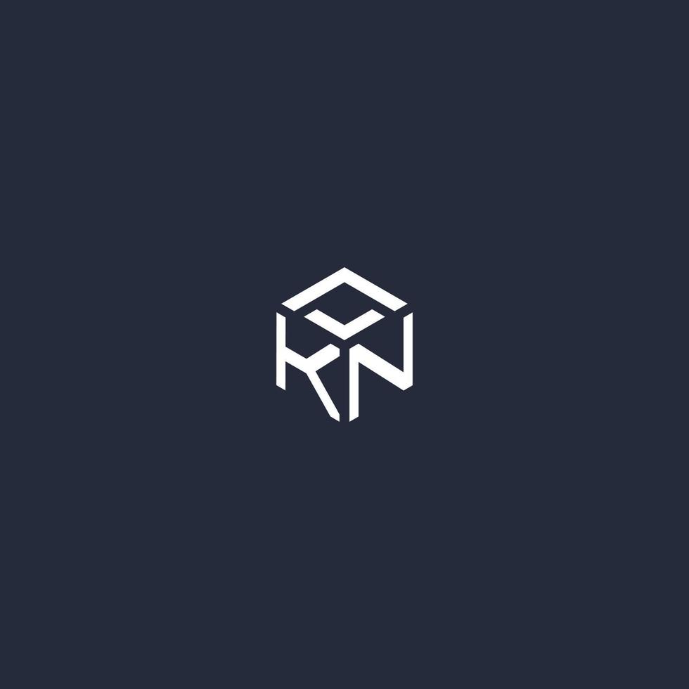 kn eerste zeshoek logo ontwerp vector