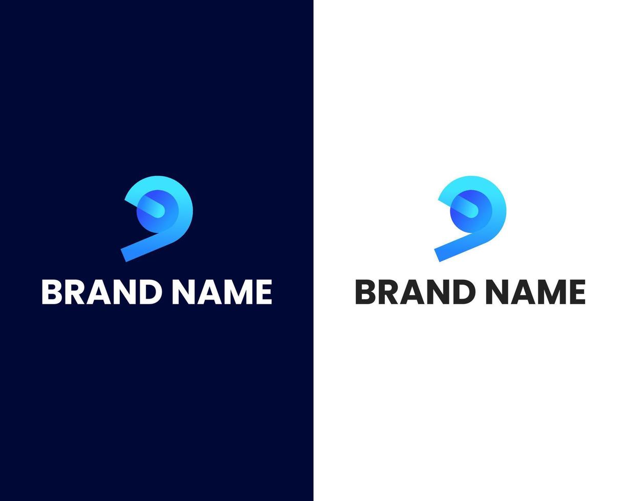 brief p met 9 modern logo ontwerp sjabloon vector