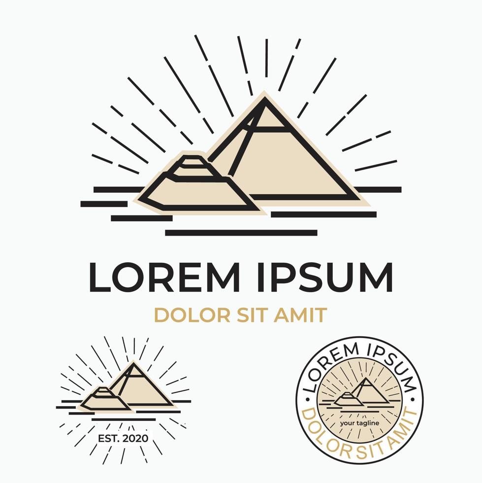 piramide lijn trek - zeven zich afvragen van de wereld - gemakkelijk en elegant piramide logo vector