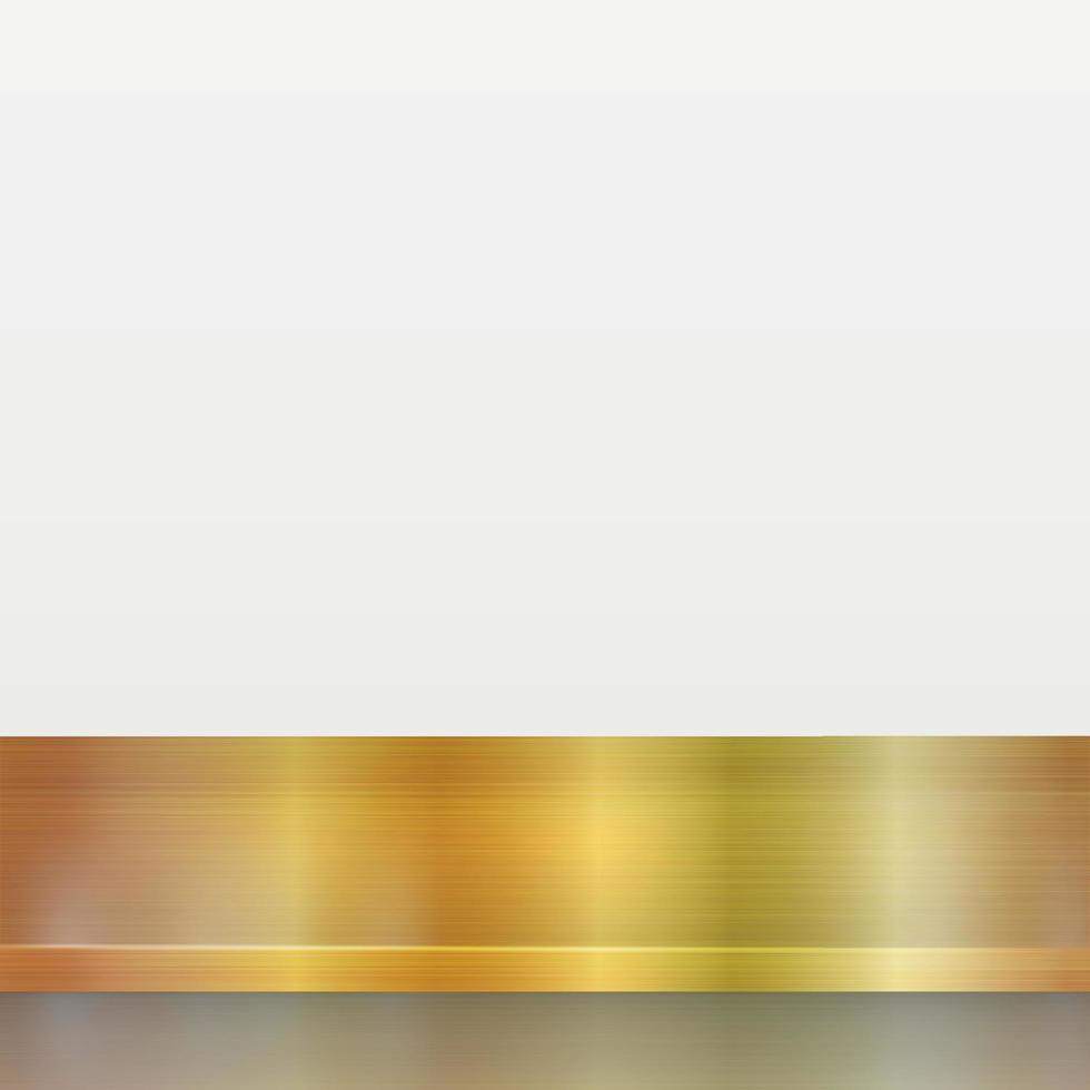 gouden metalen tafelblad geïsoleerd op een witte achtergrond, promotionele websjabloon - vector