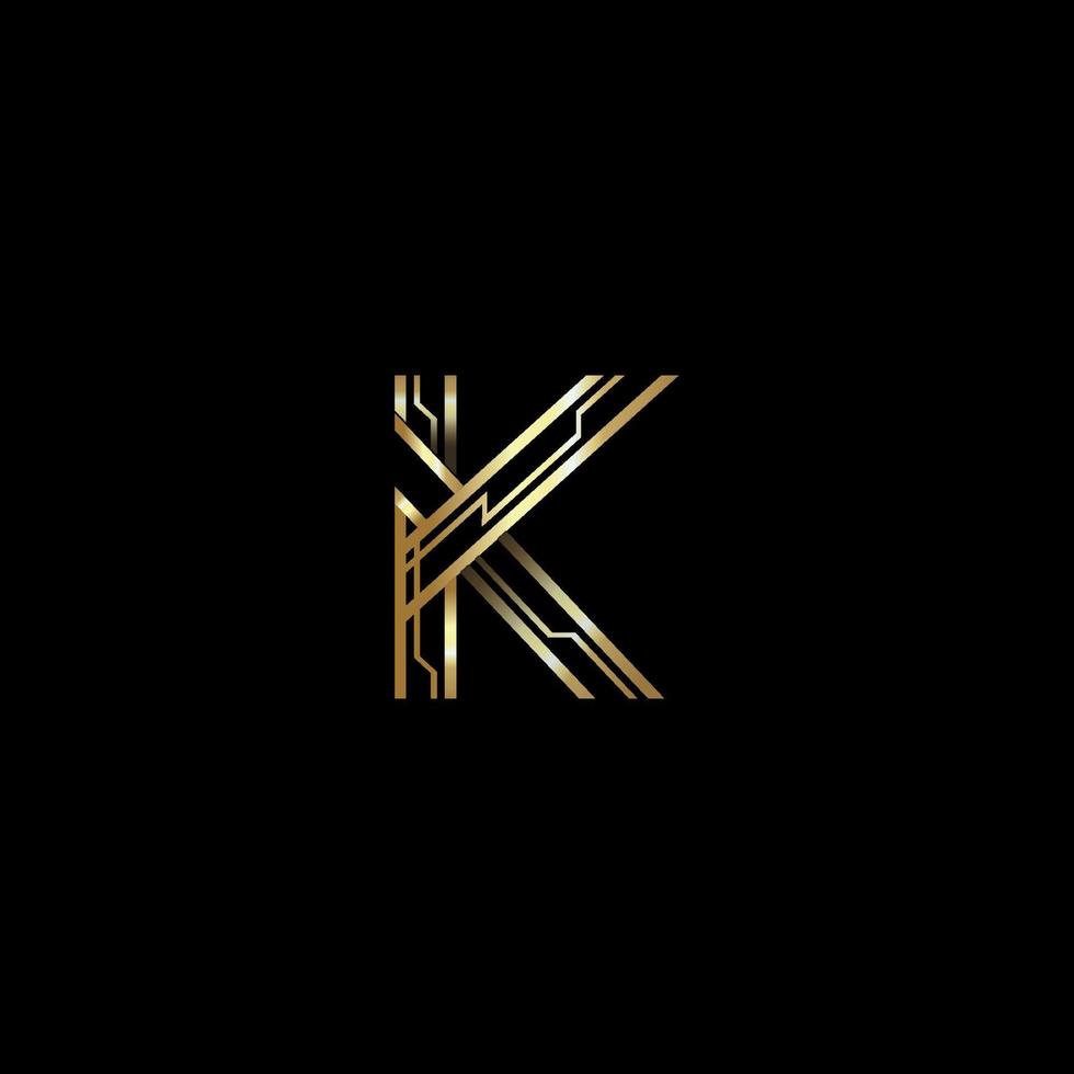 k luxe logo tech brief k logo ontwerp vector