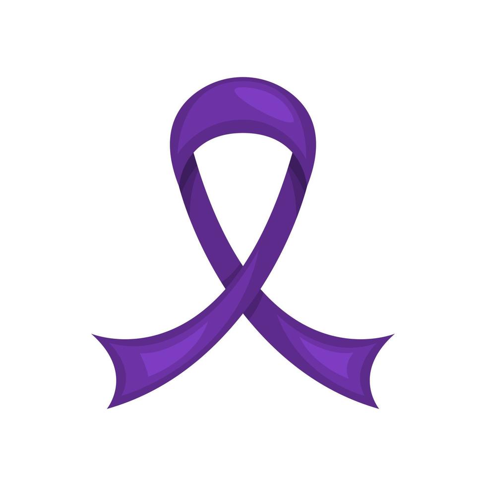 Purper bewustzijn lint Aan wit achtergrond. kanker bewustzijn maand symbool. vector