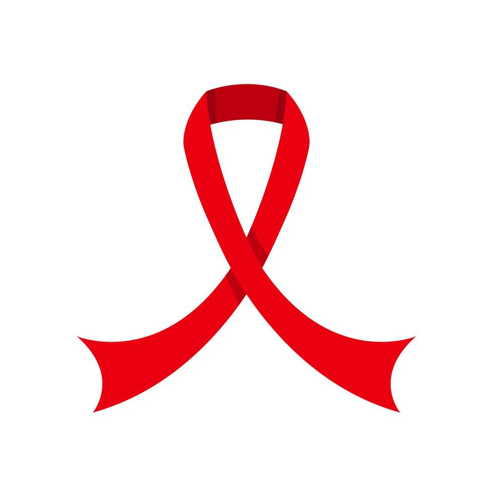 rood bewustzijn lint Aan wit achtergrond. wereld AIDS dag symbool. vector