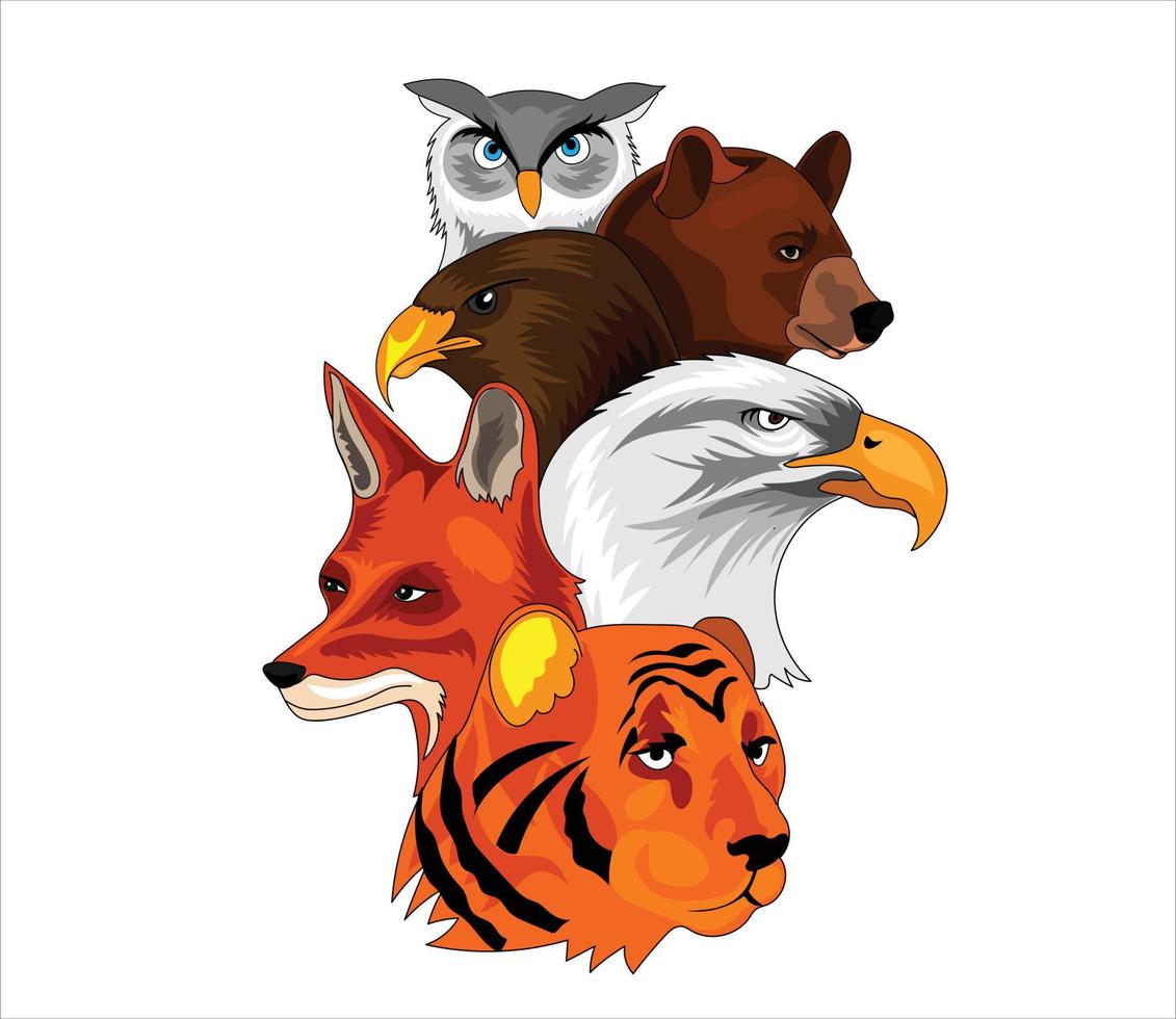 roofdieren dieren vector illustratie voor logo en t -shirt